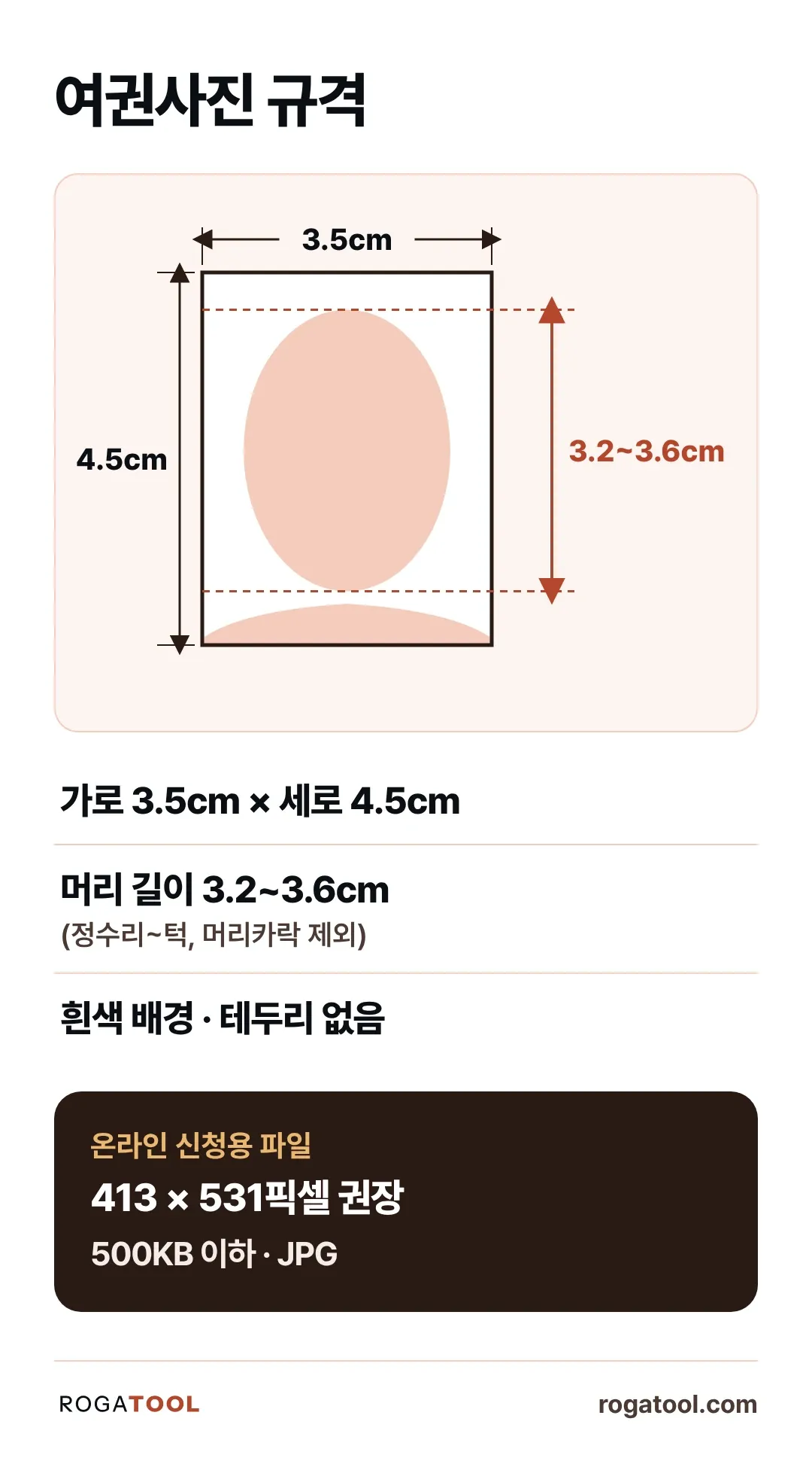 인포그래픽 · 여권사진 규격